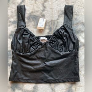 Faux Leather Top